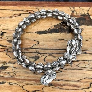 Rare Alex and Ani Silver Wrap Bracelet Vintage 66